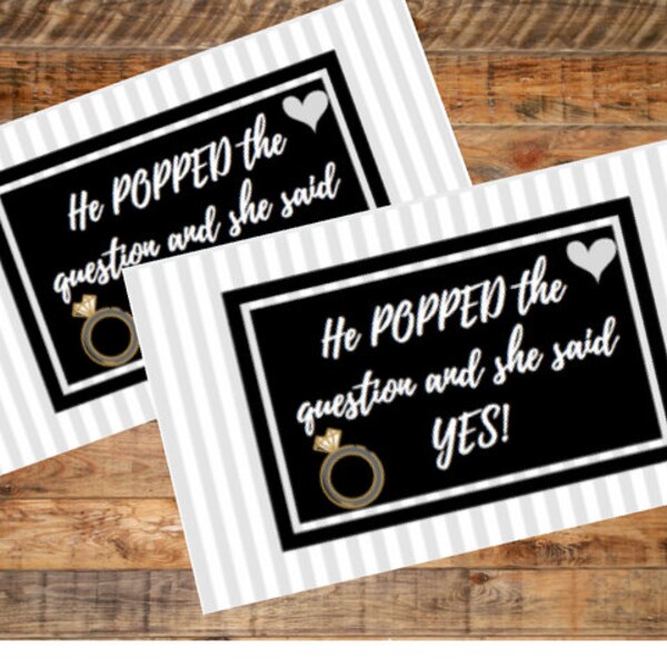 He Popped the Question Printable Etsy