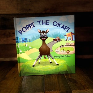 Poppi The Okapi  Hardcover Children's Book, Okapi Sticker and Free Digital Download Coloring Book