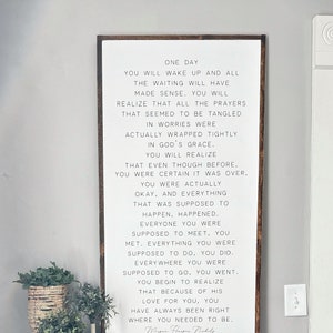 One Day Sign- Motivational Sign- Religious Sign- Large Sign-  Vertical Sign