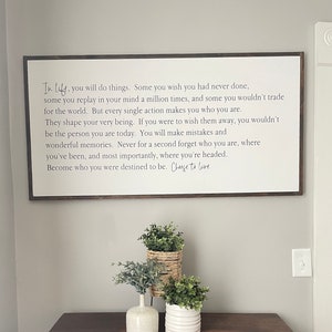 No Regrets- No Regrets Sign- In Life You Will Do Things- Large Wood Sign- Motivational Wall Decor