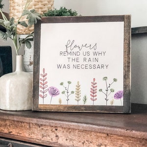 Flowers Art- Flowers Remind Us- Flower Sign- Spring Signs