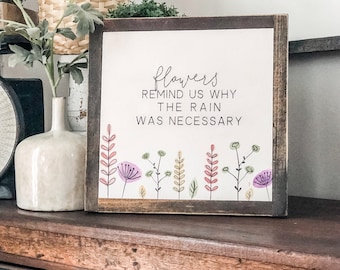 Flowers Art- Flowers Remind Us- Flower Sign- Spring Signs