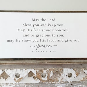 May the Lord Bless You and Keep You- Bible Verse Wall Art- Numbers Bible Verse- Large Wall Art