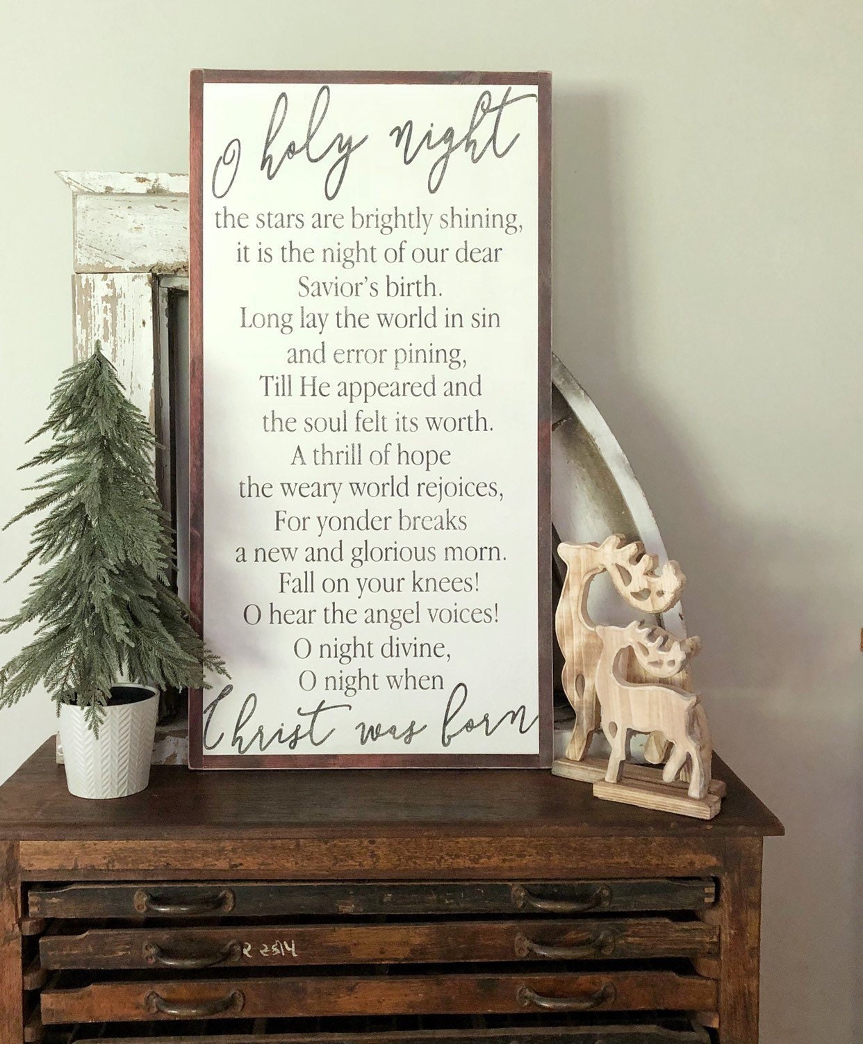 Oh Holy Night the Stars Are Brightly Shining Christmas Wall Art Canvas,  Christmas Gifts - Christ Follower Life