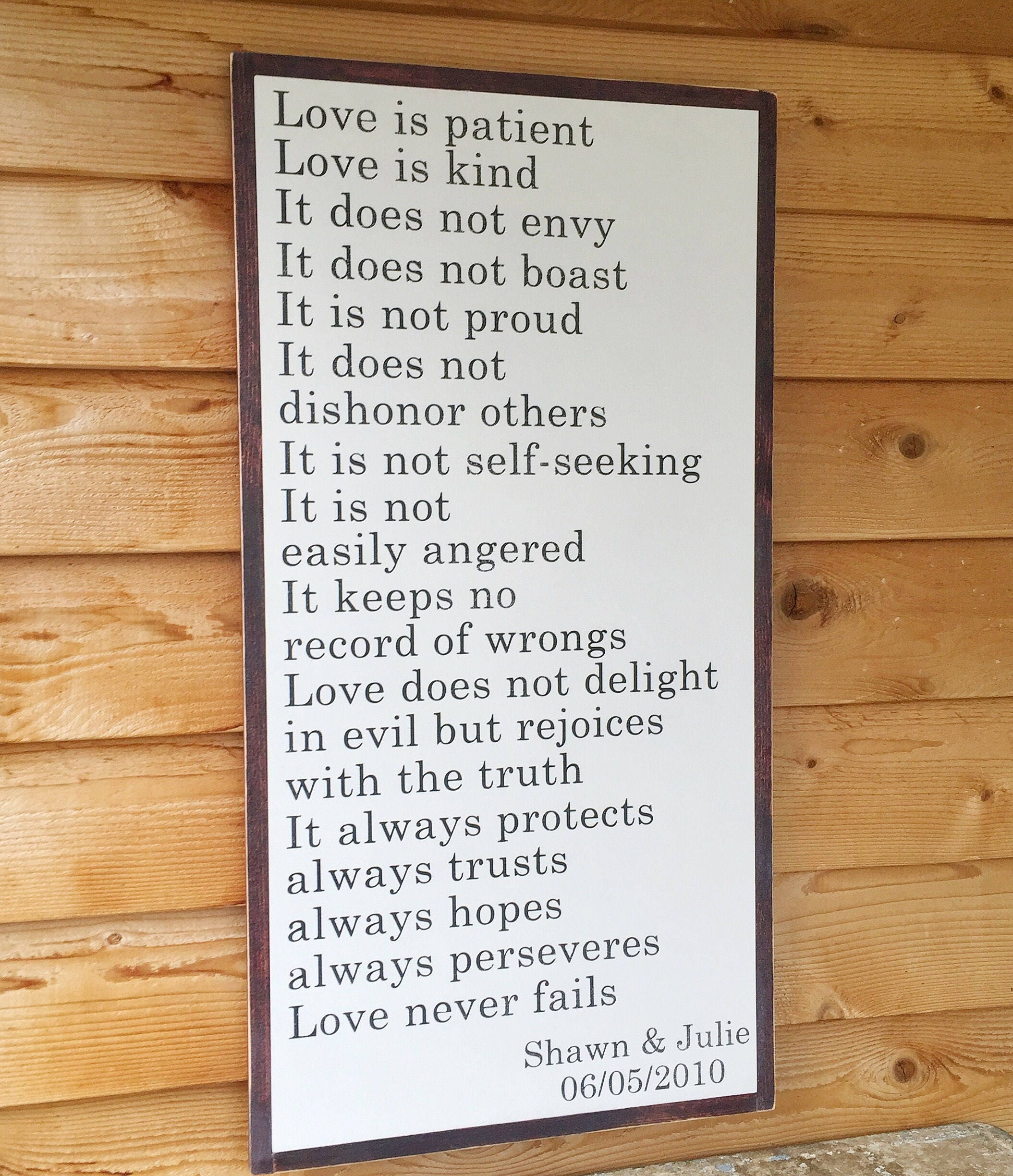 Love Never Fails Sign-bible Verse Wall Art- 1 Corinthians 13 Sign ...