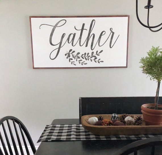 Gather Sign Large Wood Extra Living Image 0