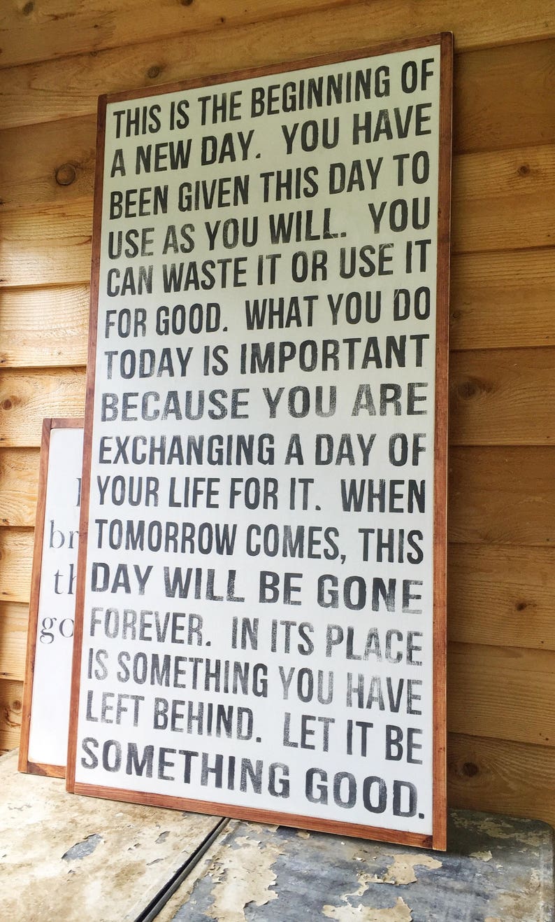 This Is the Beginning of a New Day Sign Today Is a New Day Etsy