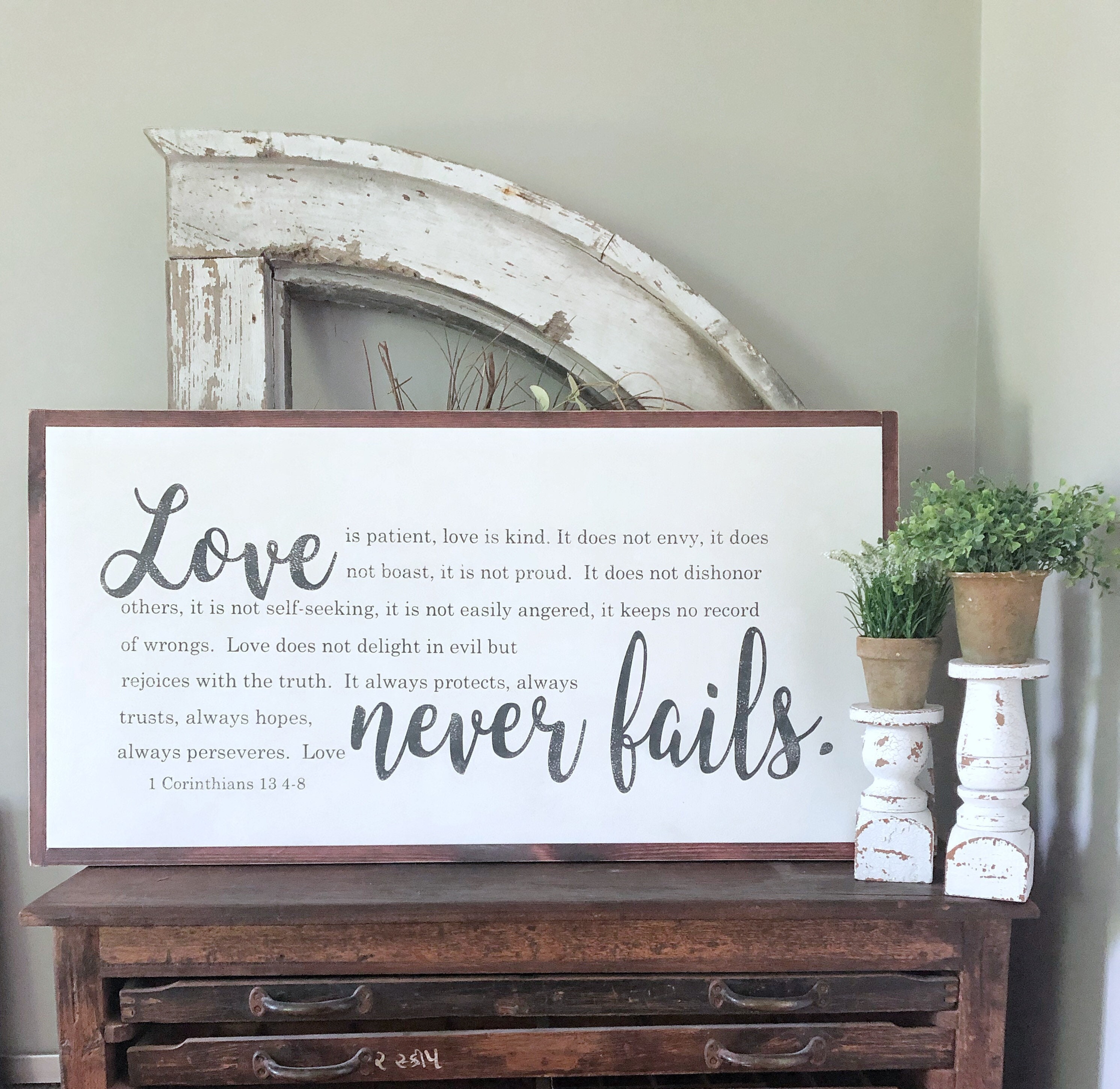 Love Never Fails {Wooden Vase} Love Never Fails {Wooden Vase}