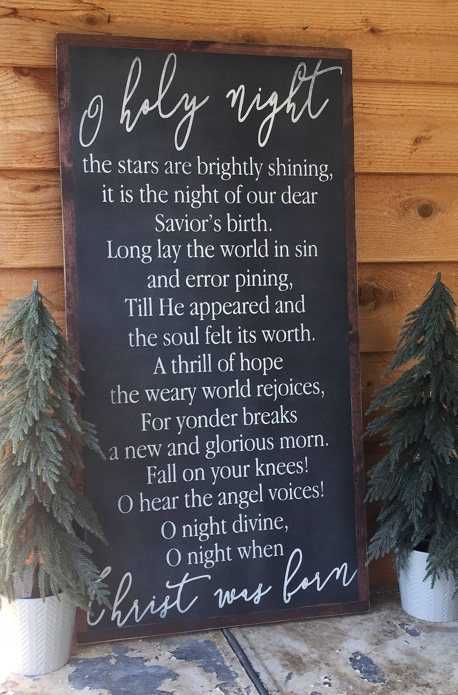 O Holy Night - Christmas Hymn Wall Sign