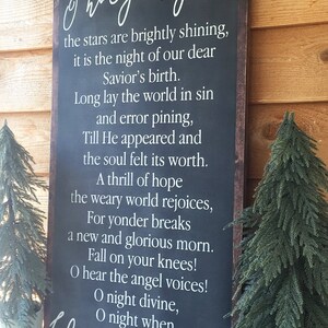 O Holy Night Sign O Holy Night O Holy Night Wall Hanging Christmas Song Lyrics Christmas Decor 