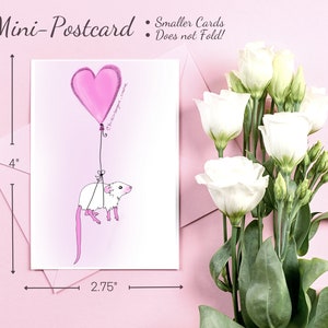 Pack de cartes postales pour la Saint-Valentin, Cartes postales de souris mignonnes, Cartes uniques fête de bureau en classe, Petites notes d’amour pour le courrier, Dessiné à la main