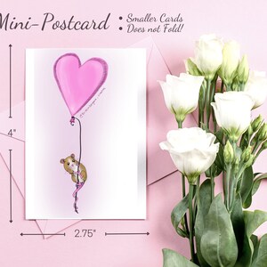 Pack de cartes postales pour la Saint-Valentin, Cartes postales de souris mignonnes, Cartes uniques fête de bureau en classe, Petites notes d’amour pour le courrier, Dessiné à la main