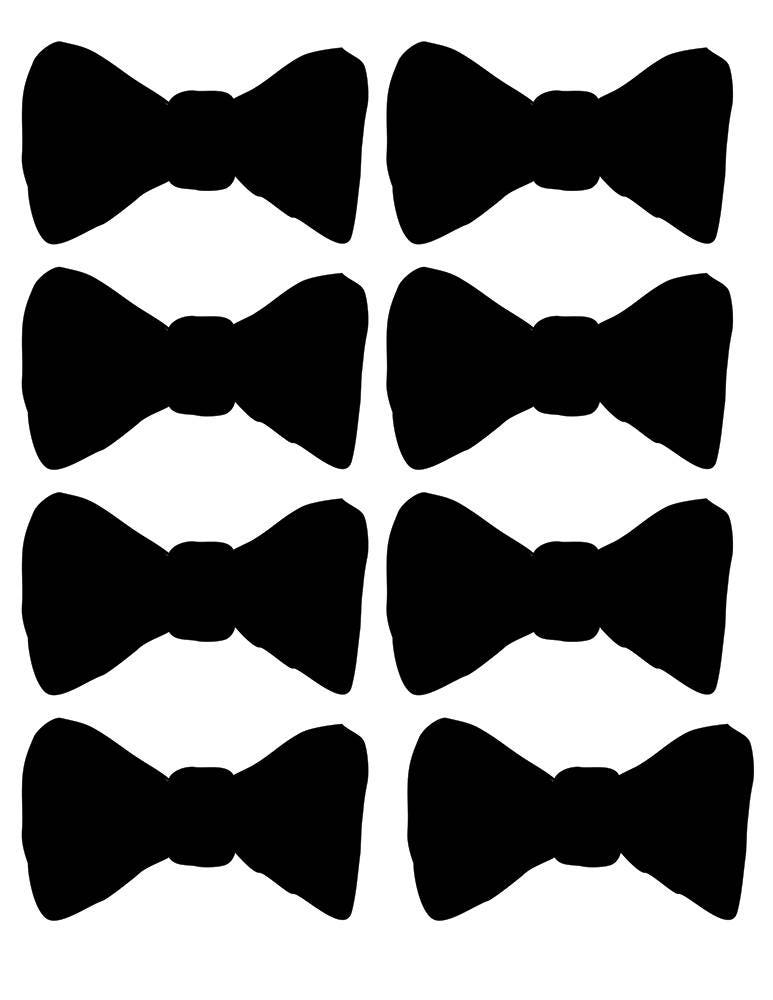 Printable Bow Tie, Printable mustache, Printable black hat, Bow Tie Cut