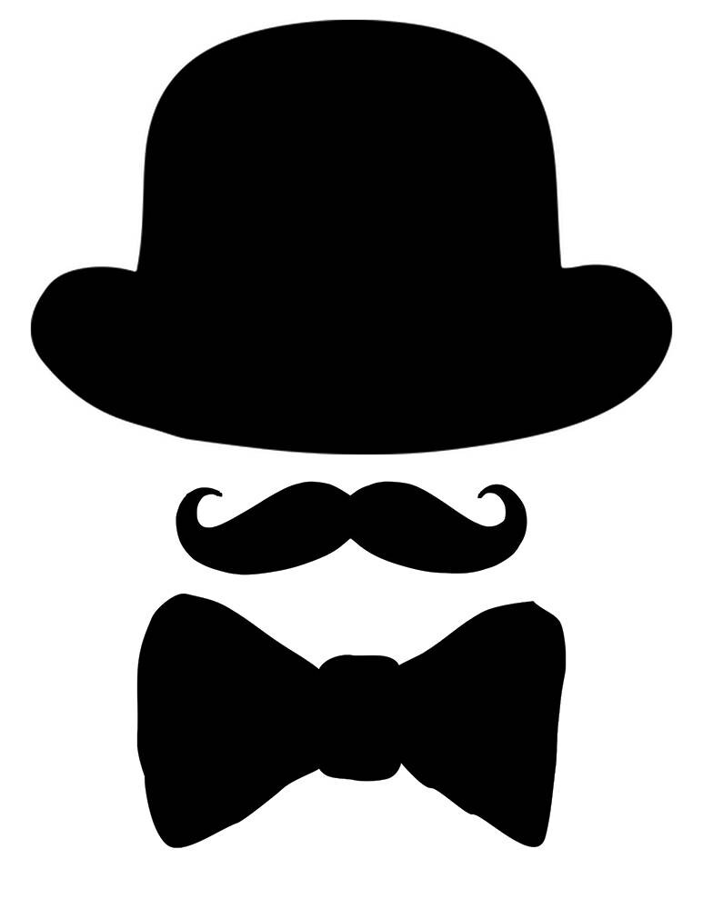Printable Bow Tie Printable mustache Printable black hat | Etsy