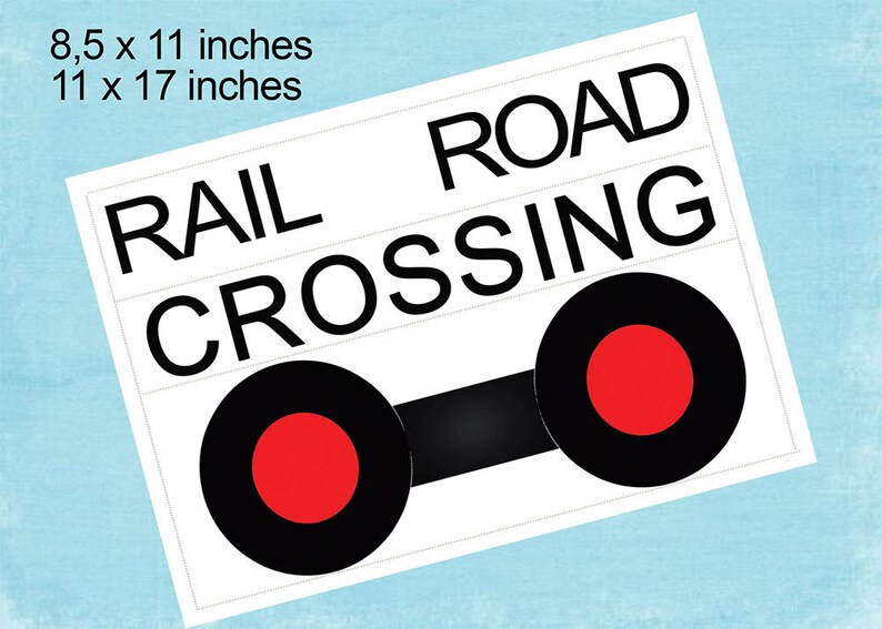 DIY Birthday Crossing and Railroad Crossing Sign Printable for Etsy