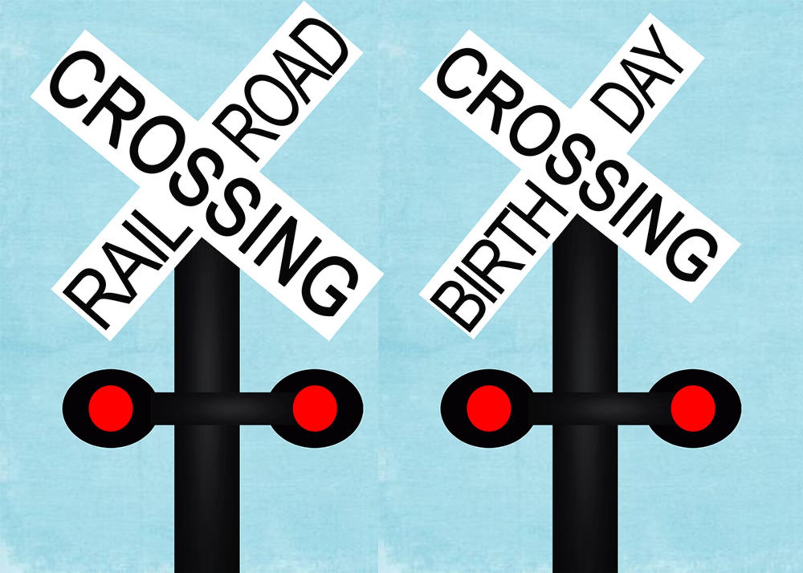DIY Birthday Crossing and Railroad Crossing Sign Printable for | Etsy