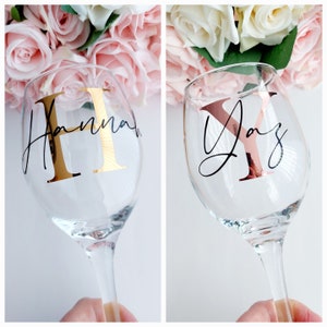 Personalised Wine glass/Milestone Wine glass/Name and initial Wine glass/Special birthday Wine glass/Custom Wine glass/Birthday Wine glass