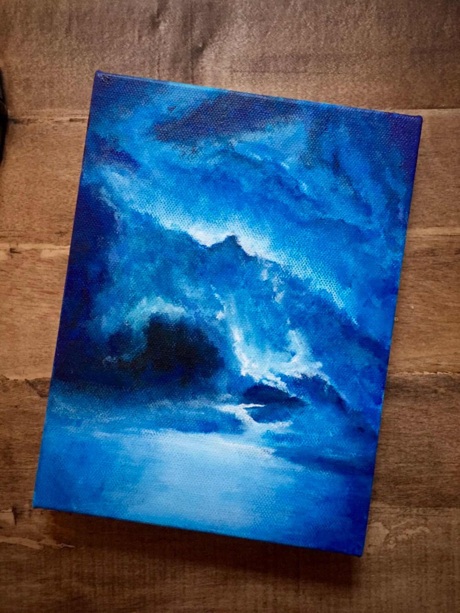 Original 6x8 storm clouds acrylic painting Etsy