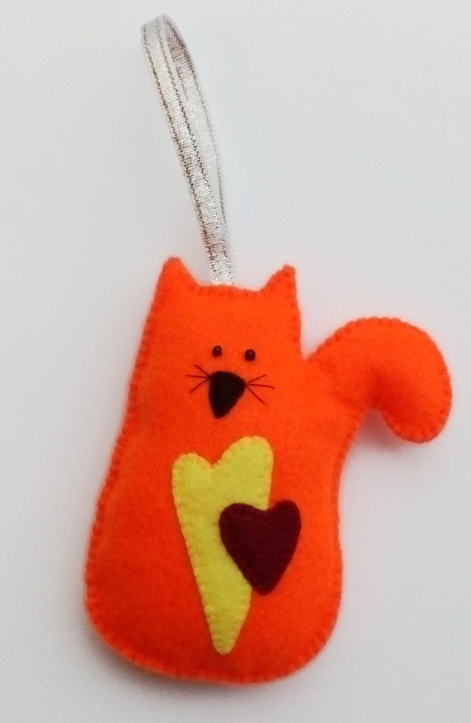 Felt Cat Toy, Two Felt Cats, Handmade Cat Mobile Attachment, Felt