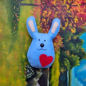 Bunny Rabbit felt toy, blue bunny, Bunny Lover Gift, Valentine’s Gift Toy, Felt Animals Felt doll, Valentine Bunny, Easter Rabbit Bunny gift