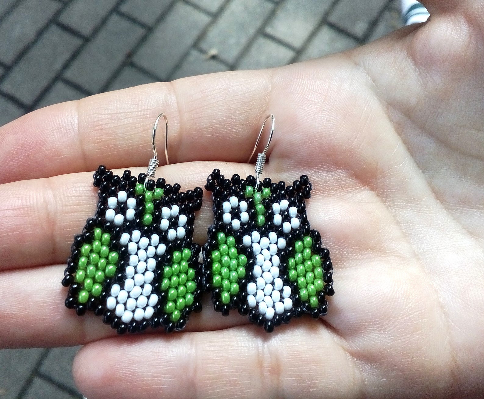 Owl Beaded Earrings Seed Bead Owl Seed Bead Earrings Etsy