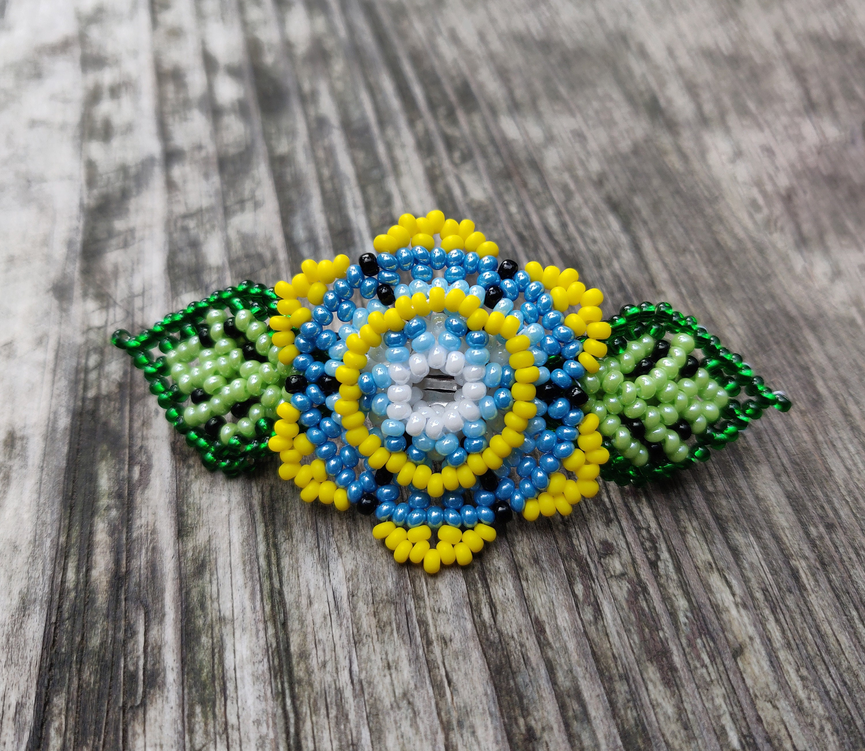 Flower Barrette, Hair Barrette, Beaded Barrette, Mexican  display picture 3