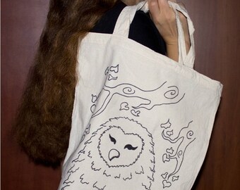 Owl tote bag, market totes, market tote bags, market bags, canvas market bags, owl tote, reusable bags, reusable grocery bag, Grocery bag