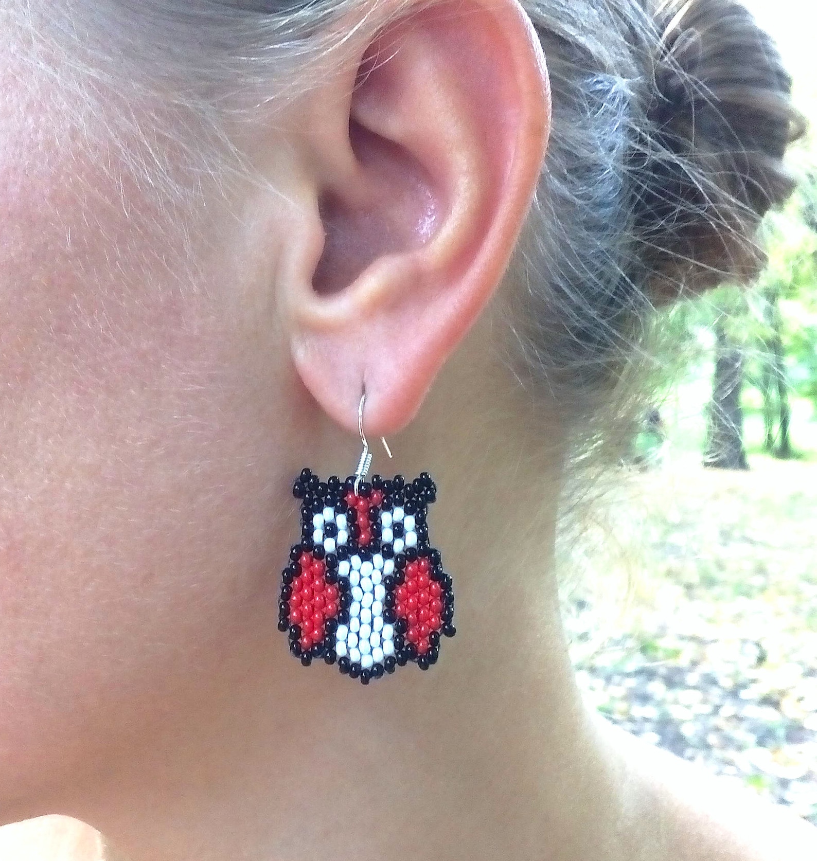 Owl Beaded Earrings Seed Bead Owl Seed Bead Earrings Etsy