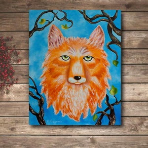 Red Wolf Canvas Original Artwork, Wolf oil painting, Wildlife art, Animal Wall Art, Oil Painting Animal, Wolf Wall Art, Gift for Wolf Lovers