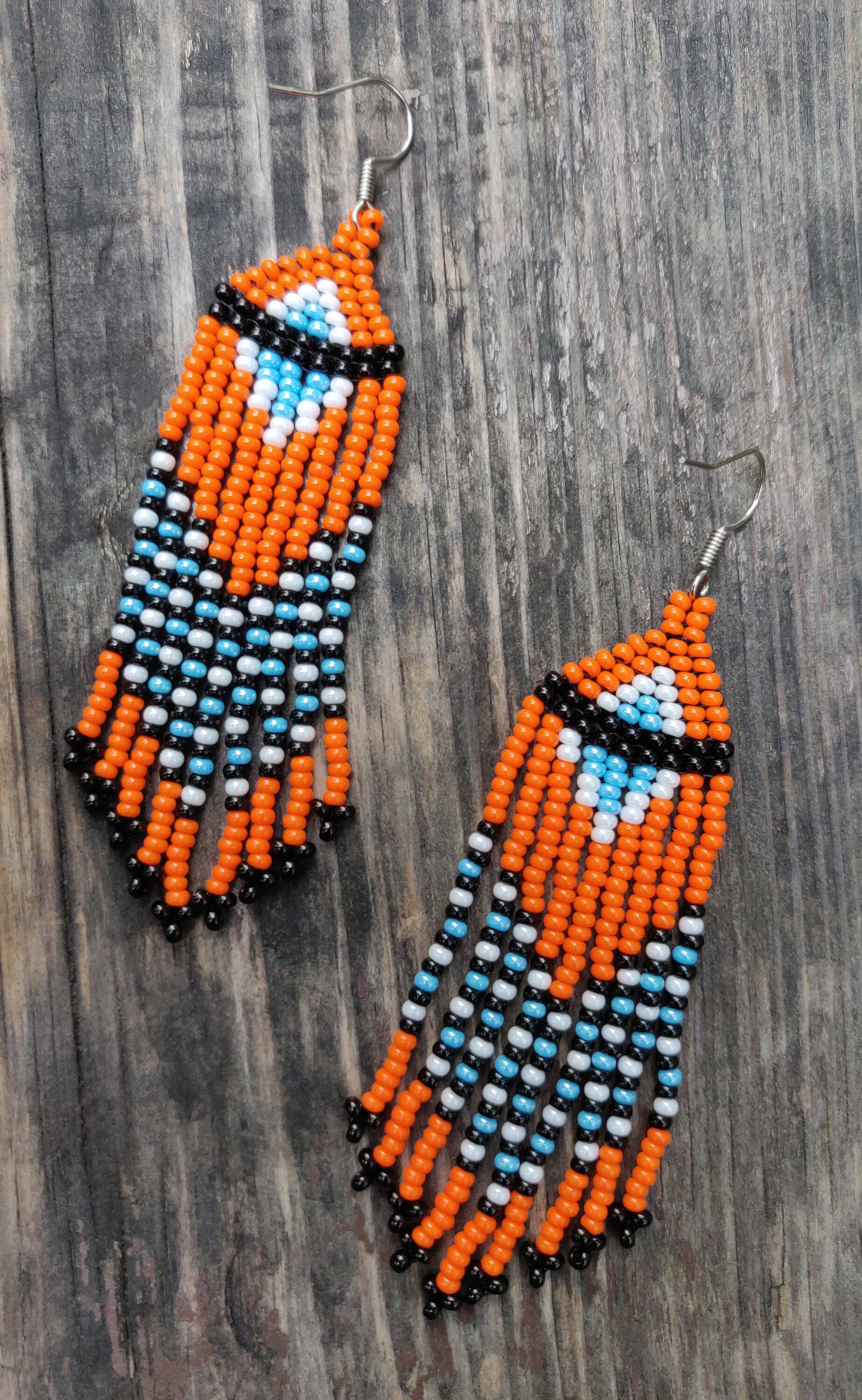Seed Bead Earrings Handmade Beaded Native American Style Glass Seed ...