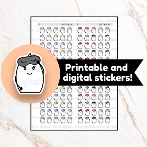 Digital and printable stickers - Sleeping mask planner stickers - Sleeping stickers - DONT WAKE ME