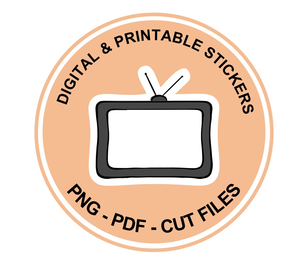 Digital and Printable Cute Character Olive Stickers TELEVISION DOODLE ...
