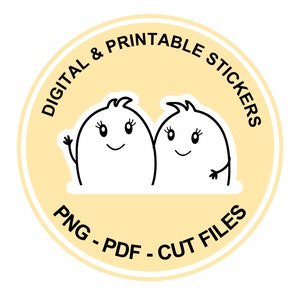 Digital and printable Cute character Olive stickers BEST FRIENDS II
