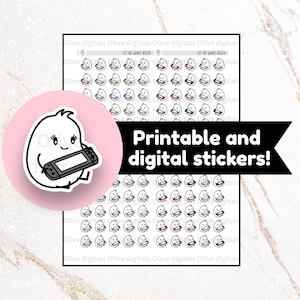 Digital and printable planner stickers - Gaming planner stickers - Nintendo switch planner stickers - THE GAMES BEGIN