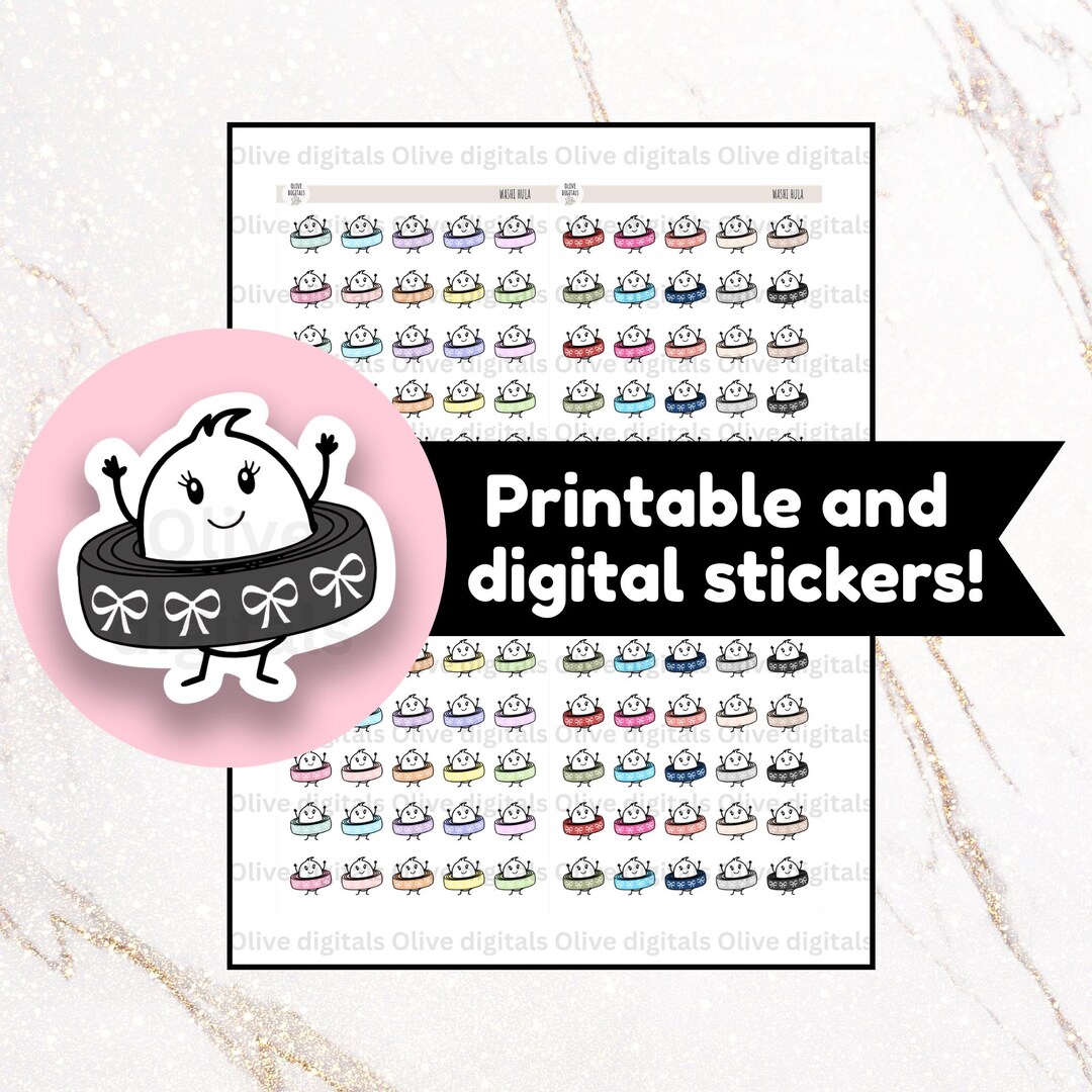 Digital and Printable Planner Stickers - Washi Planner Stickers - Tape ...