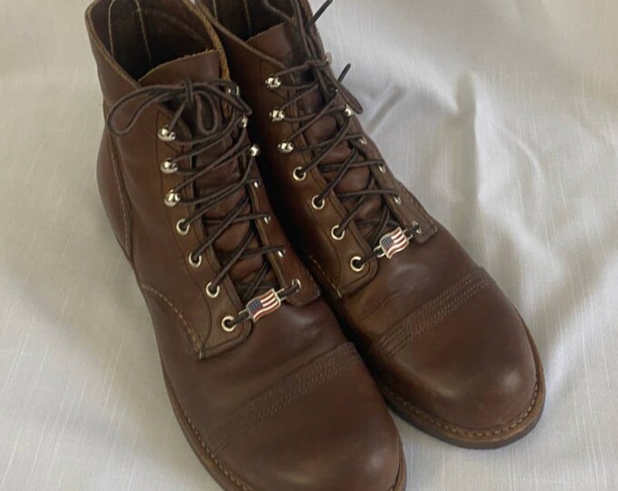 Red Wing Heritage Iron Ranger Brown Men's Size 11D W/ USA Metal Lace ...