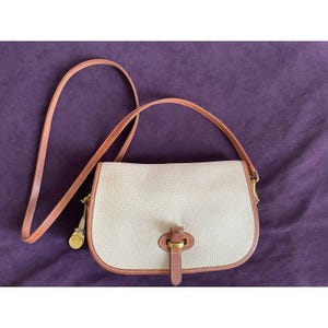 Rare Vintage Dooney and Bourke AWL Bone British Tan saddle tack calvary bag