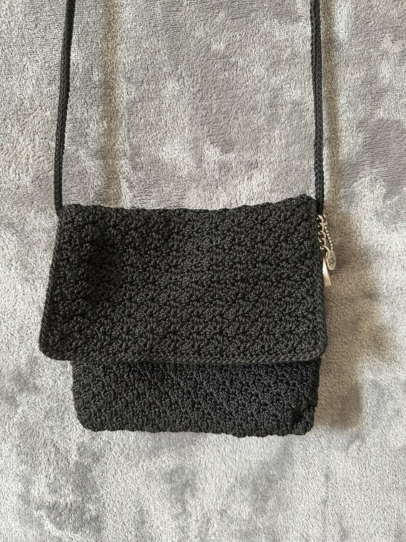 Vintage Hand made crocheted bag black by The Sak 1