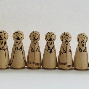 Jesus and the 12 disciples- Catechesis of the Good Shepherd Cenacle figures (unifinished) Peg dolls