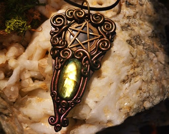 Fire Witch Labradorite Spectrolite Pendant