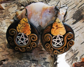 Witch Earrings With Pentagram