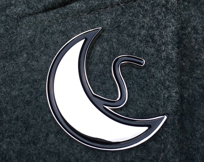 Silver/Luna (moon) Symbol Enamel Pin