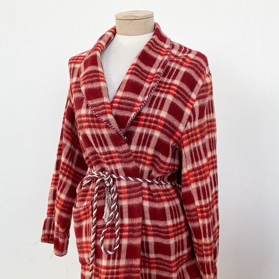 Vintage 40s Red Plaid Beacon Robe