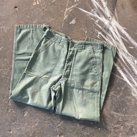 Vintage 60s OG-107 Military Fatigue Pants Well Wor