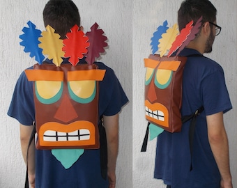 Colorful Retro Bandicoot Video game Mask Backpack