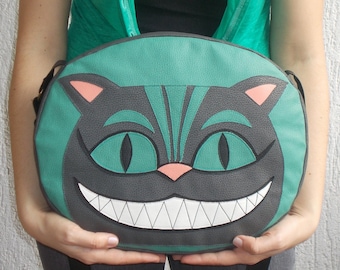 Cute green Cheshire cat shoulder bag for cosplay (Alice in Wonderland)