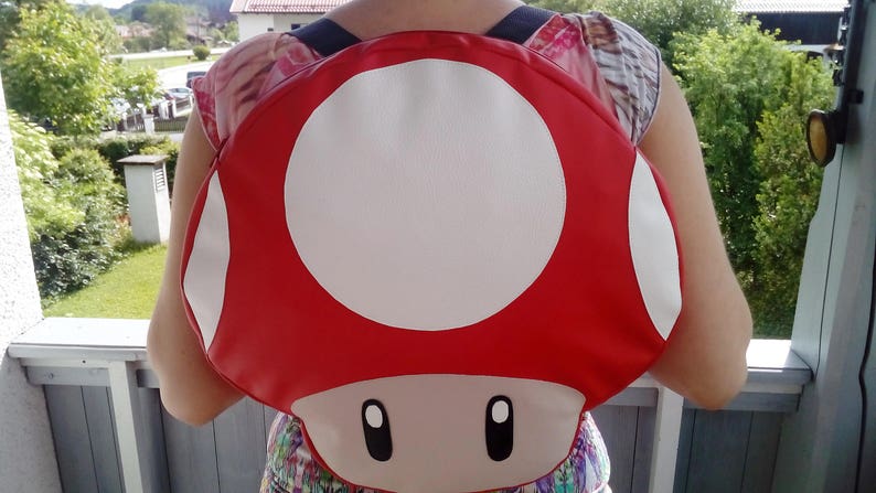 Big Red Mushroom Backpack for cosplay Super Mario Bros., Nintendo image 1