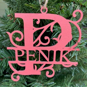 Custom Last Name Ornament | Christmas Ornament | Last Name Ornament | Wedding Gift Ornament | Custom Ornament