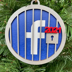 Facebook Jail Ornament | Christmas Ornament | Funny Christmas Ornament | Funny Ornament | White Elephant Gift