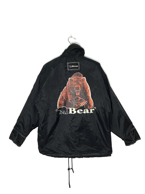 Vintage BEAR Big Logo Reversible Windbreaker Jacket Size Large 